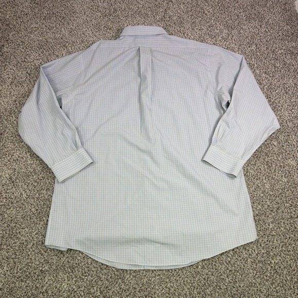 Brooks Brothers Shirt Men 17 1/2-33 Blue Yellow Long Sleeve Button Regent - Picture 7 of 10